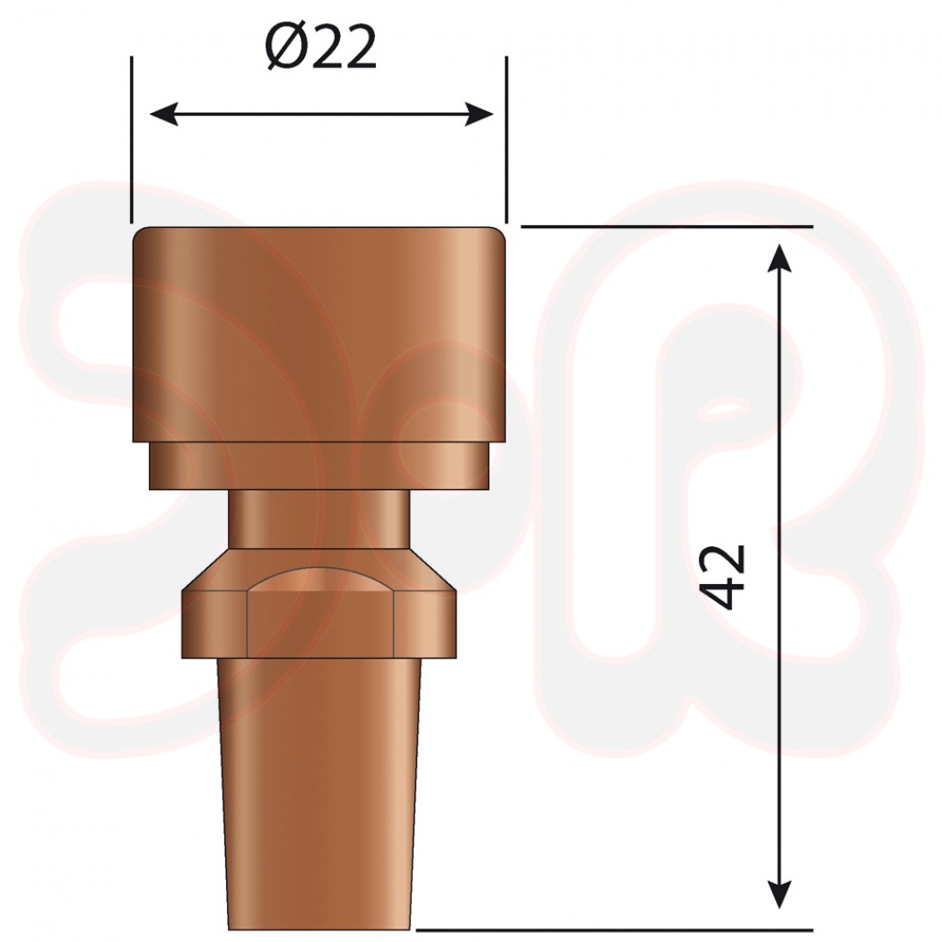 Gelenkelektrode Ø 12 mm, Punktschweißfläche Ø 22mm für PN 4,6,8,12,18,25; PN55X; PFB; BSM-BSP
