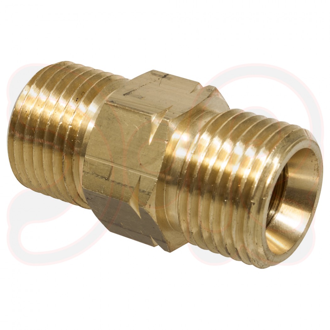 Doppelnippel mit Innenkonus 45°, DIN 8542 - G 3/4" RH auf G 3/4" LH