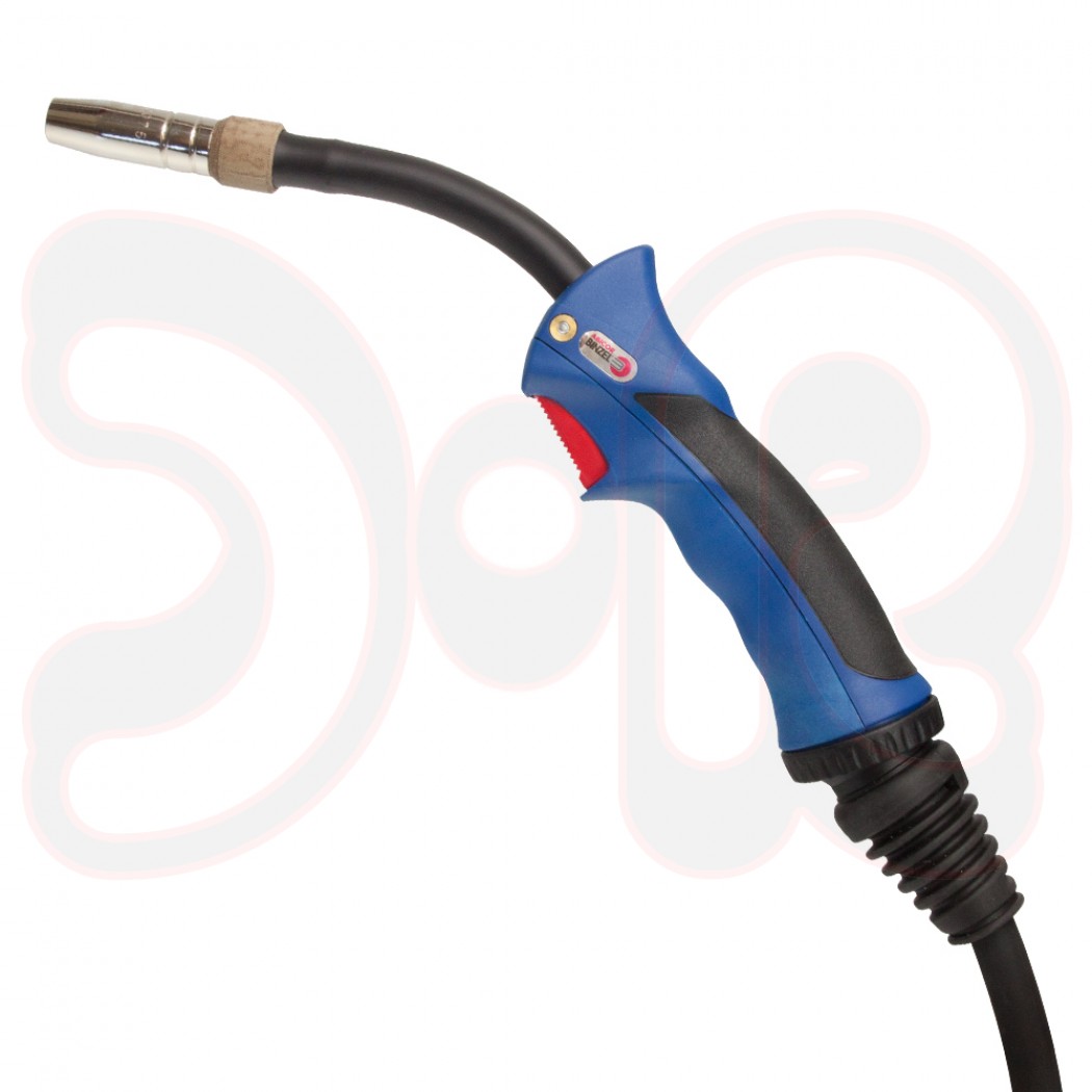 BINZEL MIG/MAG-Brenner MB 15 AK, m.flex.Hals, gasgekühlt, GRIP, 5m, blau mit Druckschalter