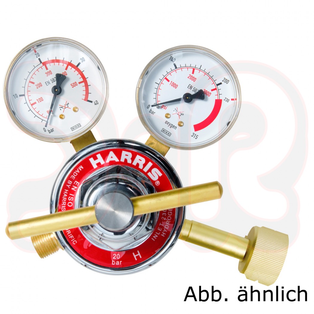 HARRIS Flaschendruckminderer Modell H25, einstufig Wasserstoff 300 bar / 0-25 bar