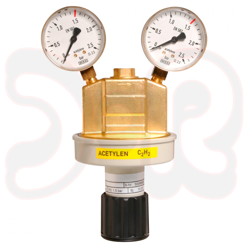 Druckregler U11AC für Acetylen, 1,5/1,5 bar, Ein-/Ausgang G½" innen