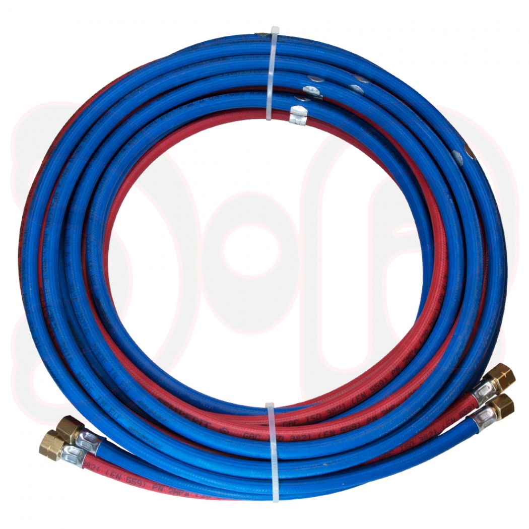 SEMPERIT Autogenschlauch Ace/O² 11/11 mont. je m 1 Klemme 10m