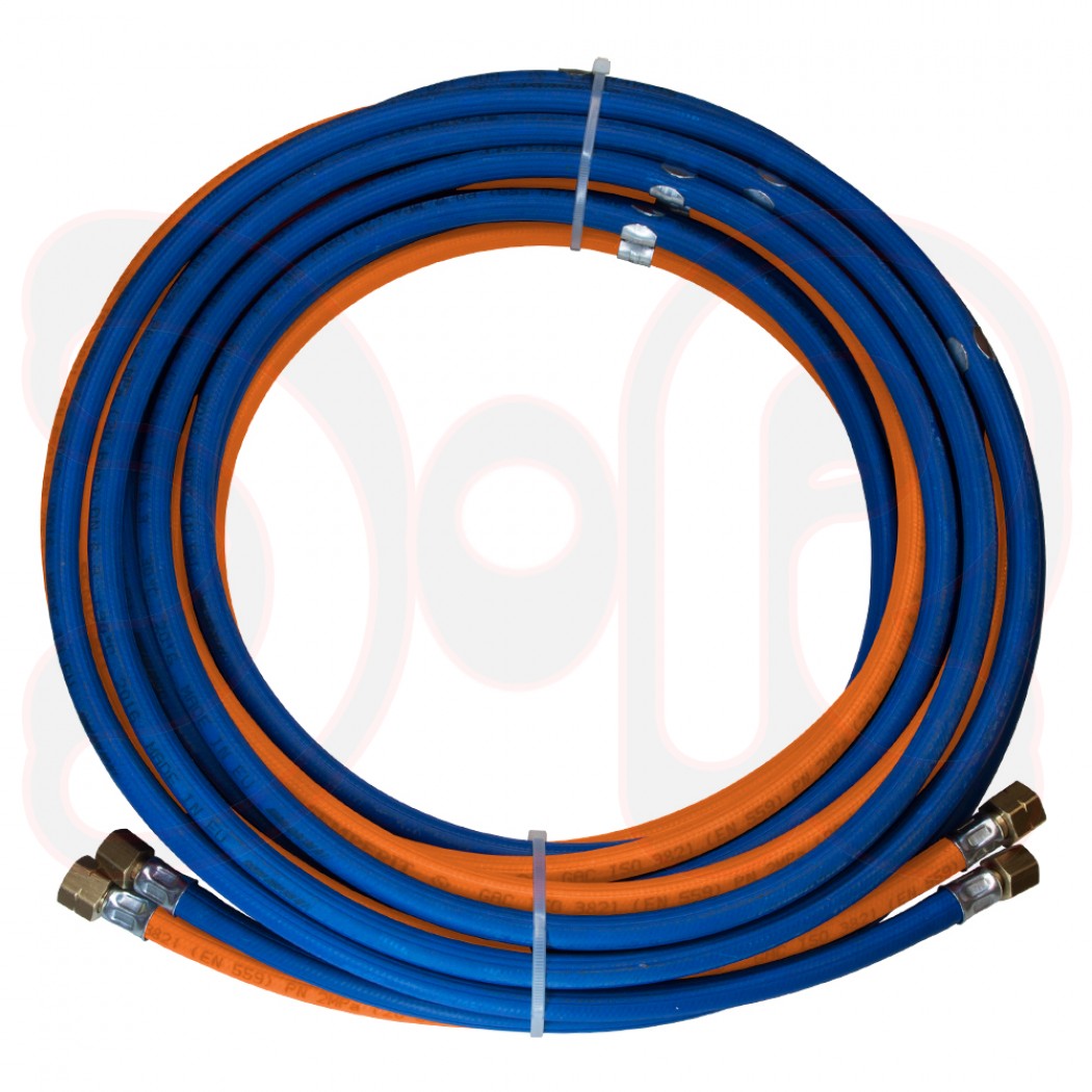 SEMPERIT Autogenschlauch Propan/O² HD 11/11 mont. je m 1 Klemme 15m