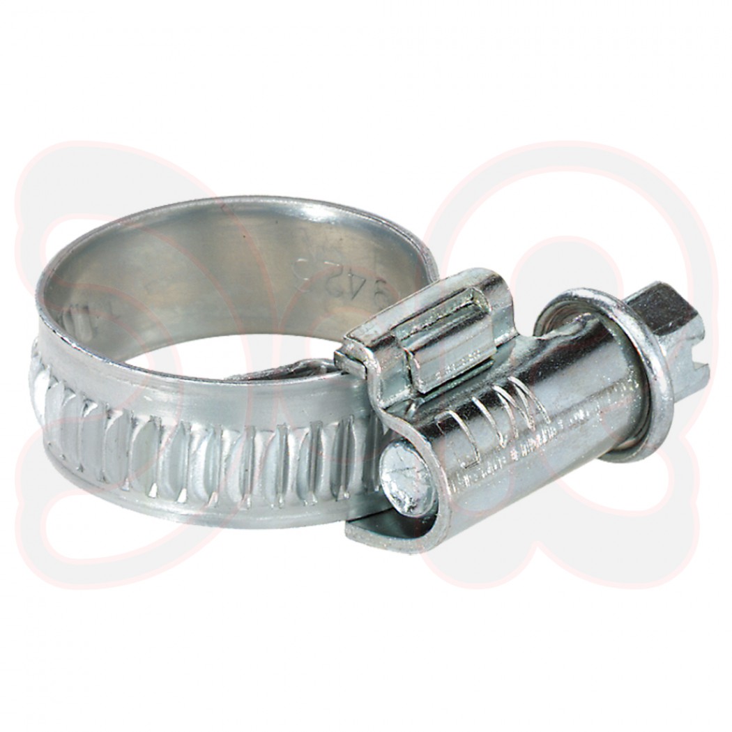 Schlauchklemme 10 - 16mm Stahl verzinkt, 9mm breit, geprägtes Band