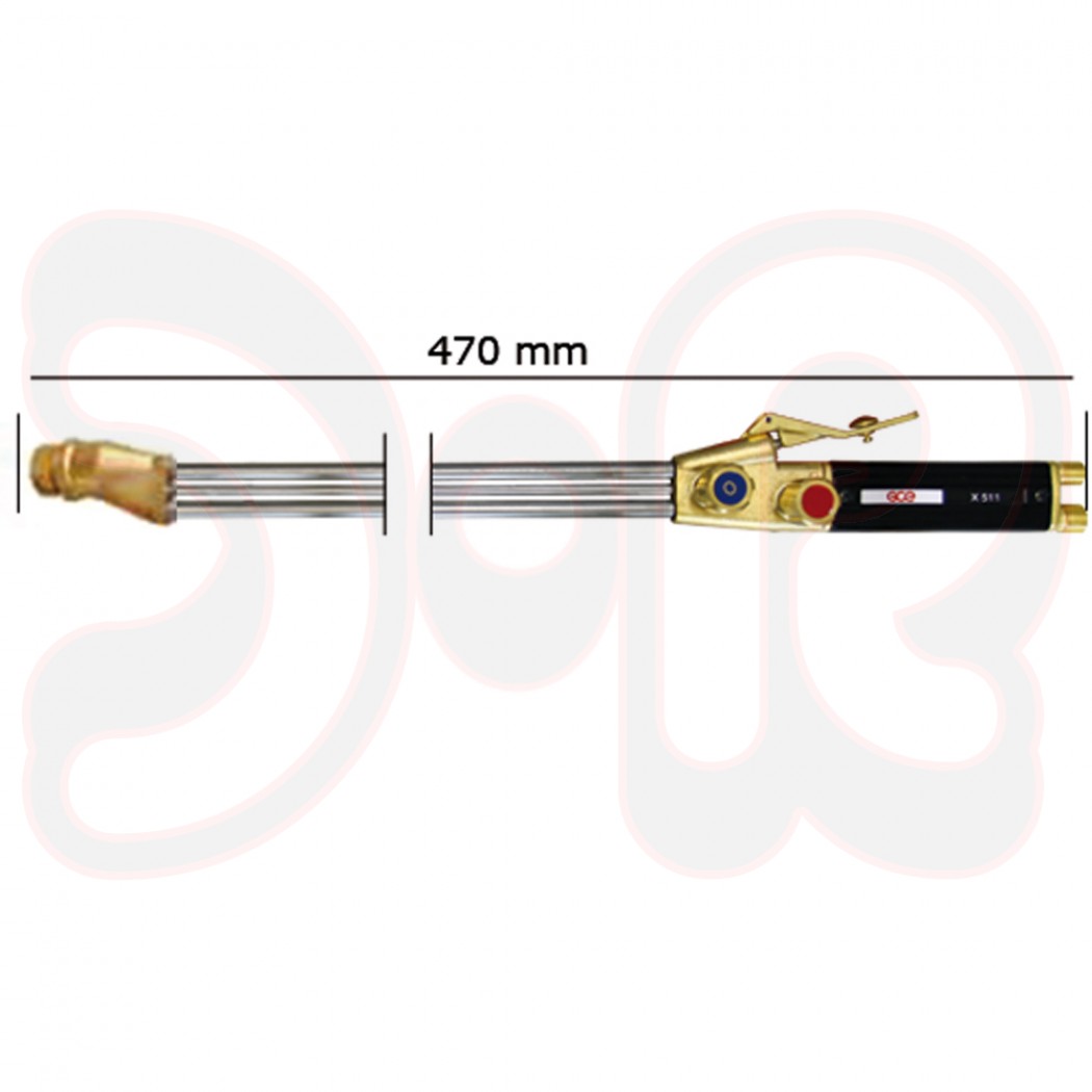 Handschneidbrenner Rhöna X511 Kopfwinkel 0° Brennerlänge 470mm