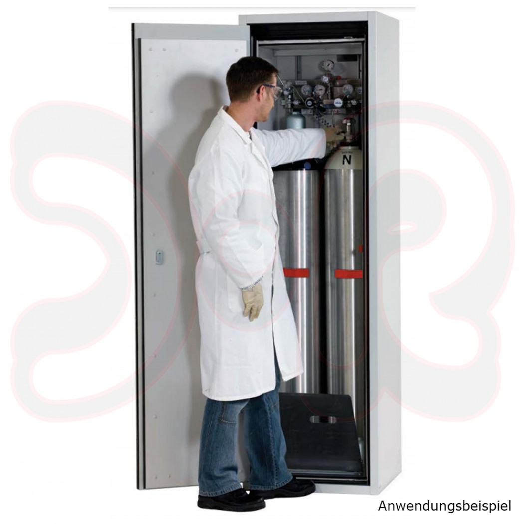 G90 Druckgasflaschenschrank für 2 Flaschen, 598 x 615 x 2050 (lichtgrau) gemäß DIN EN 14470-2