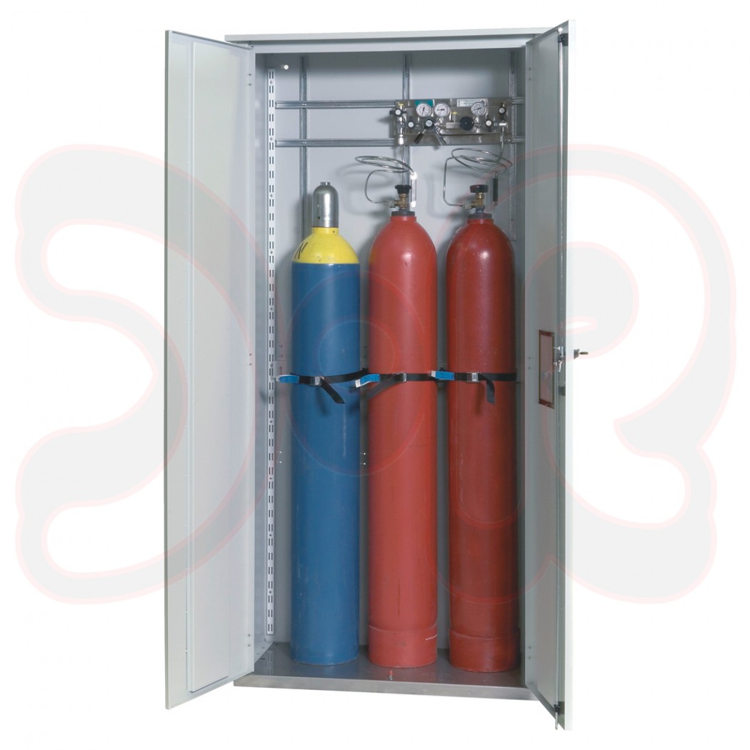 Einwandiger Druckgasflaschenschrank für 3 Flaschen, für Außenbereich (lichtgrau)