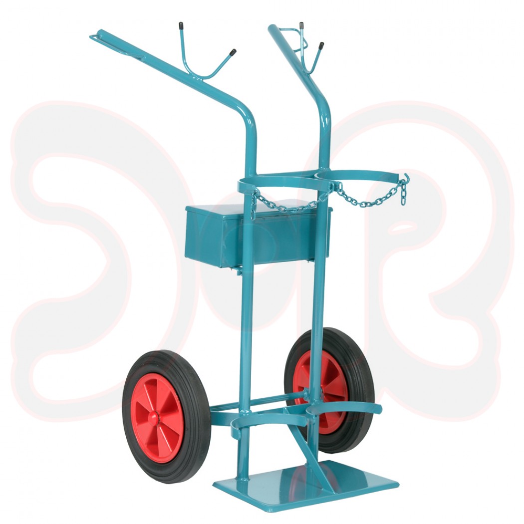 SCAPP Flaschenwagen f. 1 x 50 l u. 1 x 33 kg Gasflaschen, Werkzeugkasten, Vollgummiräder