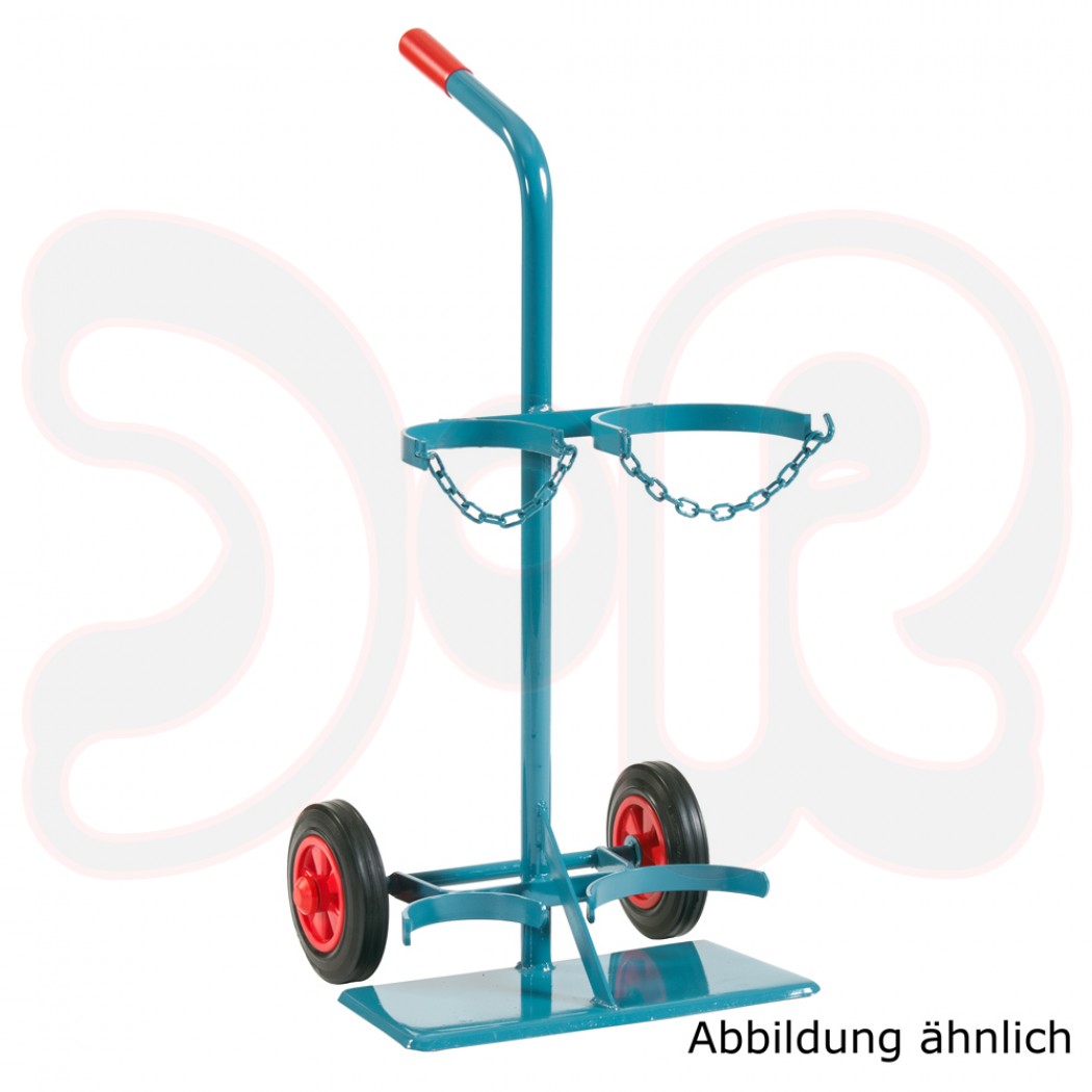 SCAPP Flaschenwagen f. 1 x 20 l u. 1 x 11 kg Gasflaschen, Standplatte, Vollgummiräder