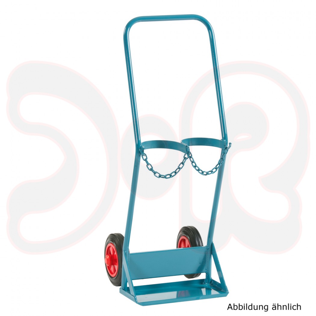 SCAPP Flaschenwagen f. 2 x 10 l Gasflaschen, Rundbügel, passend f. Sicherheitsschränke, Luftreifen