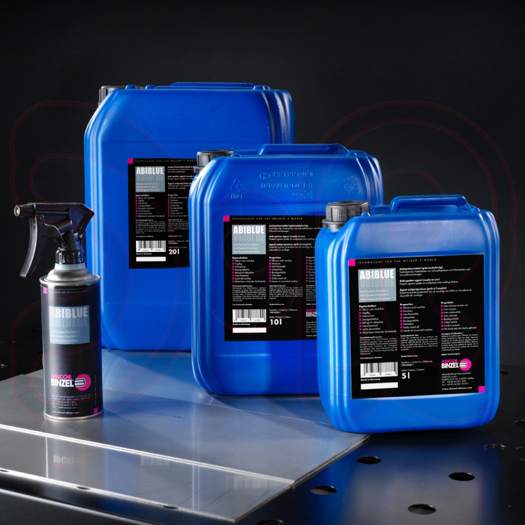 BINZEL ABIBLUE Emulsion Trennmittel zum Schutz vor Schweißspritzern, 5 l Kanister, gebrauchsfertig