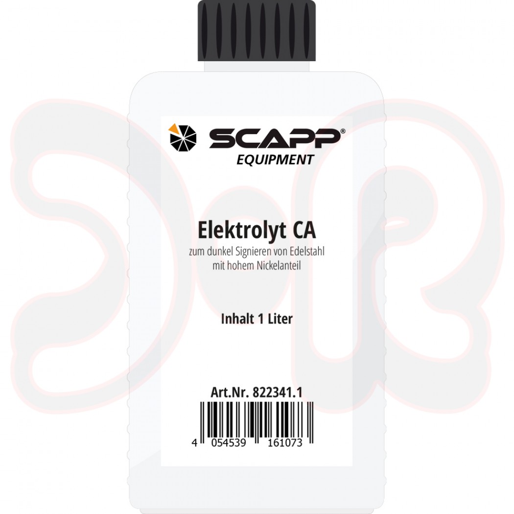 SCAPP Elektrolyt CA zum dunkel Signieren v. Edelstahl mit hohem Nickelanteil, f. BYMAT, 1 Liter