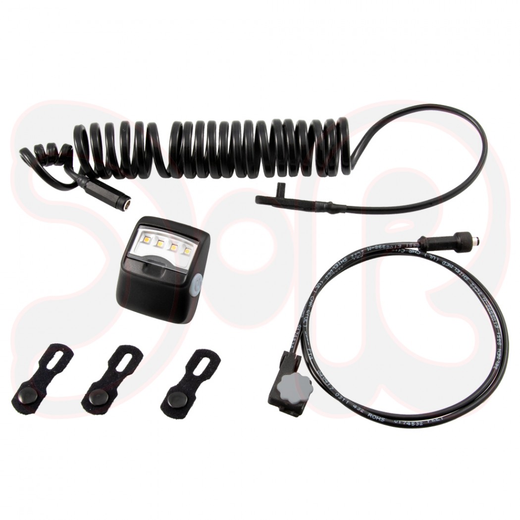 SPEEDGLAS Helmlampe inkl. Leuchtmittel, Vorsatzscheibe, Montageteile u. langem Kabel, für G5-01