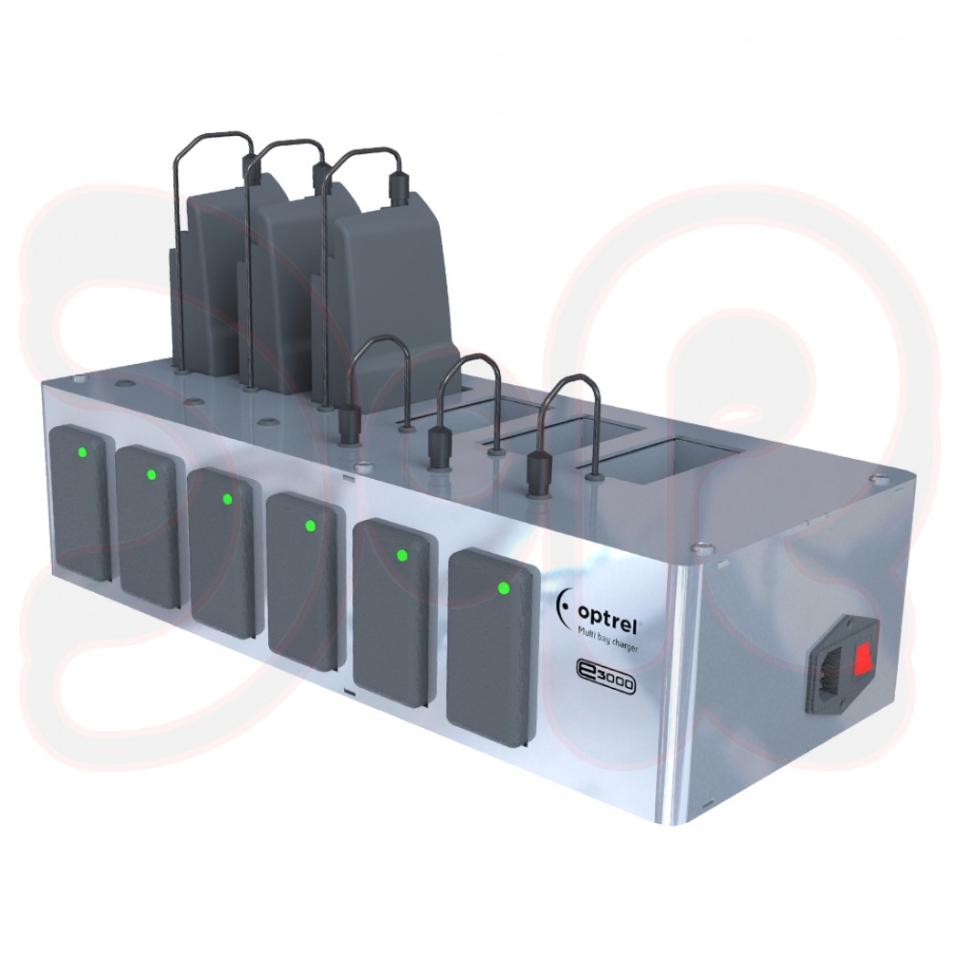 OPTREL Multi-Ladestation für 6 Batterien für Gebläseatemschutzgerät e3000