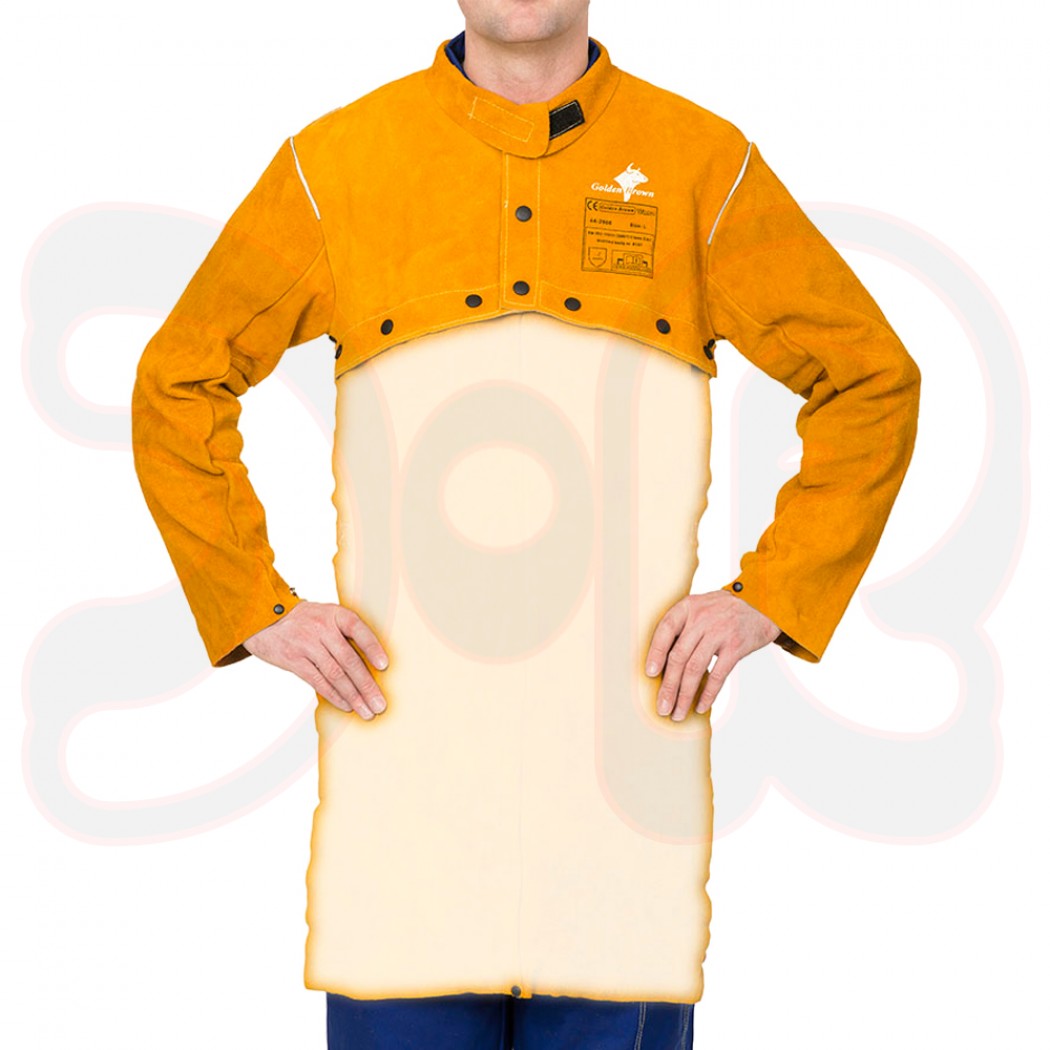 WELDAS Golden Brown Schweißerjacke aus Rindspaltleder, Brustumfang 124 cm, nach EN ISO 11611:2007