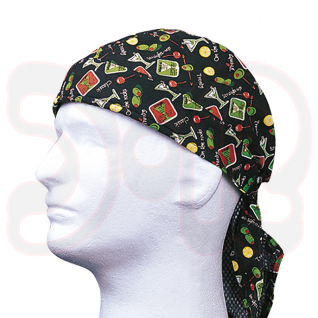 WELDAS Fire Fox Doo-Rag Kopfschutz/Bandana "Happy Hour", aus nicht-feuerfestem Gewebe