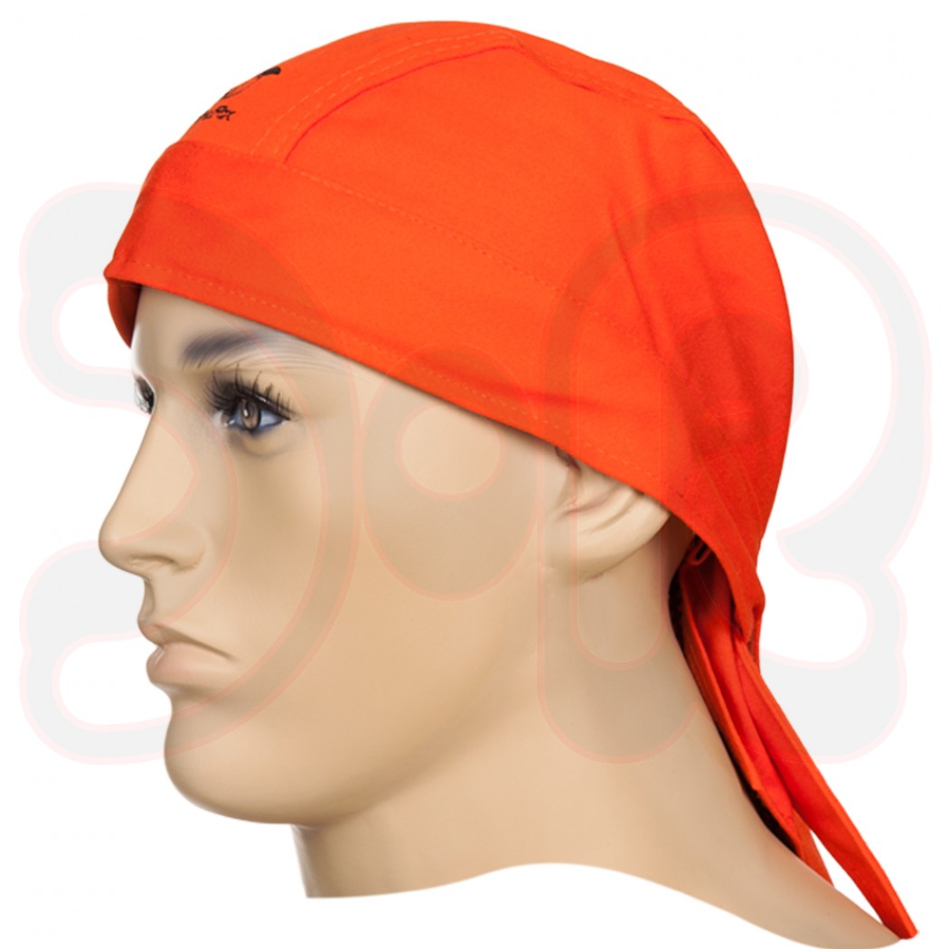 WELDAS Fire Fox Doo-Rag Bandana, Schweißerkopfschutz orange, flammenhemmende Baumwolle