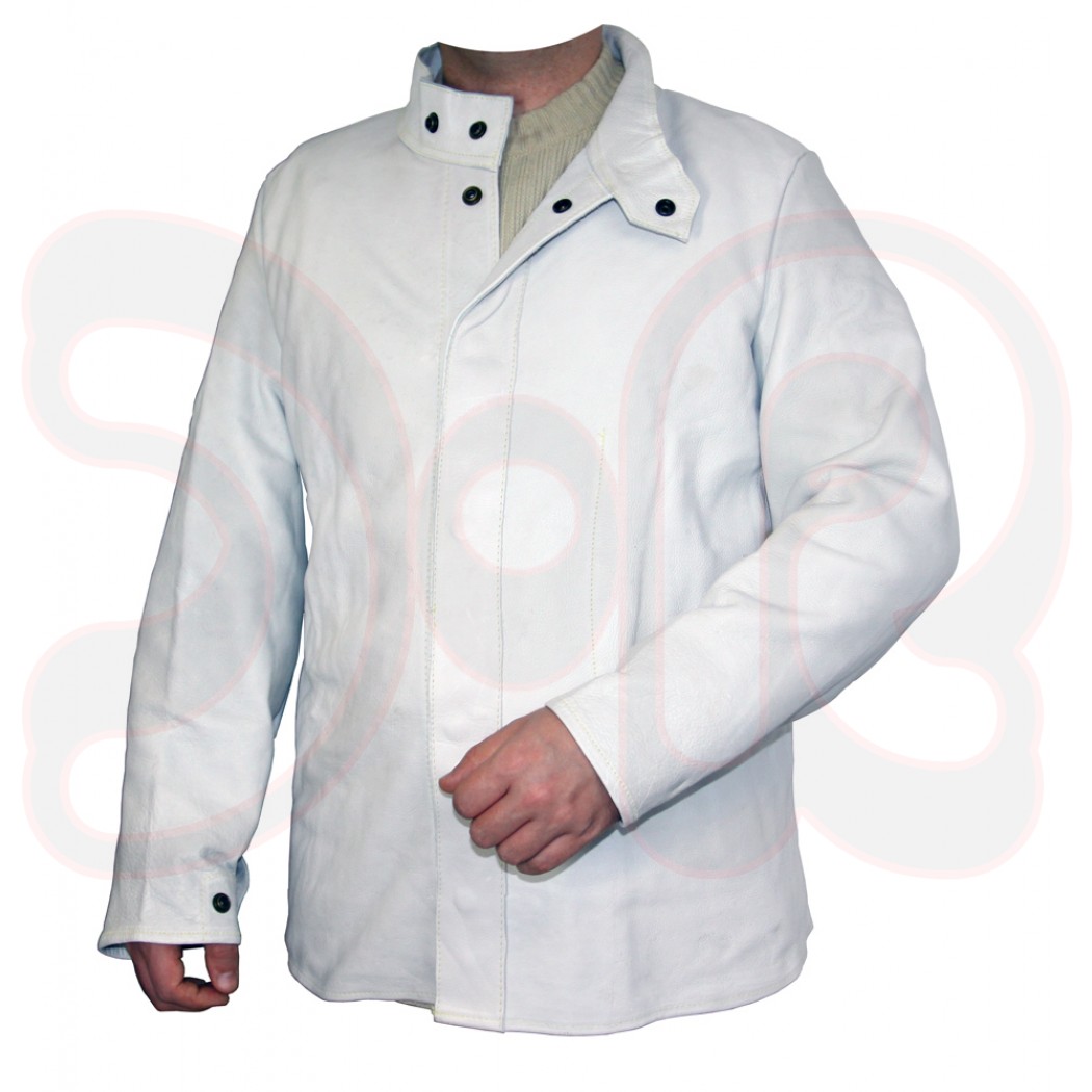Schweißerjacke aus Rindvollleder Gr. 60 mit Kevlargarn vernäht und verdeckter Knopfleiste
