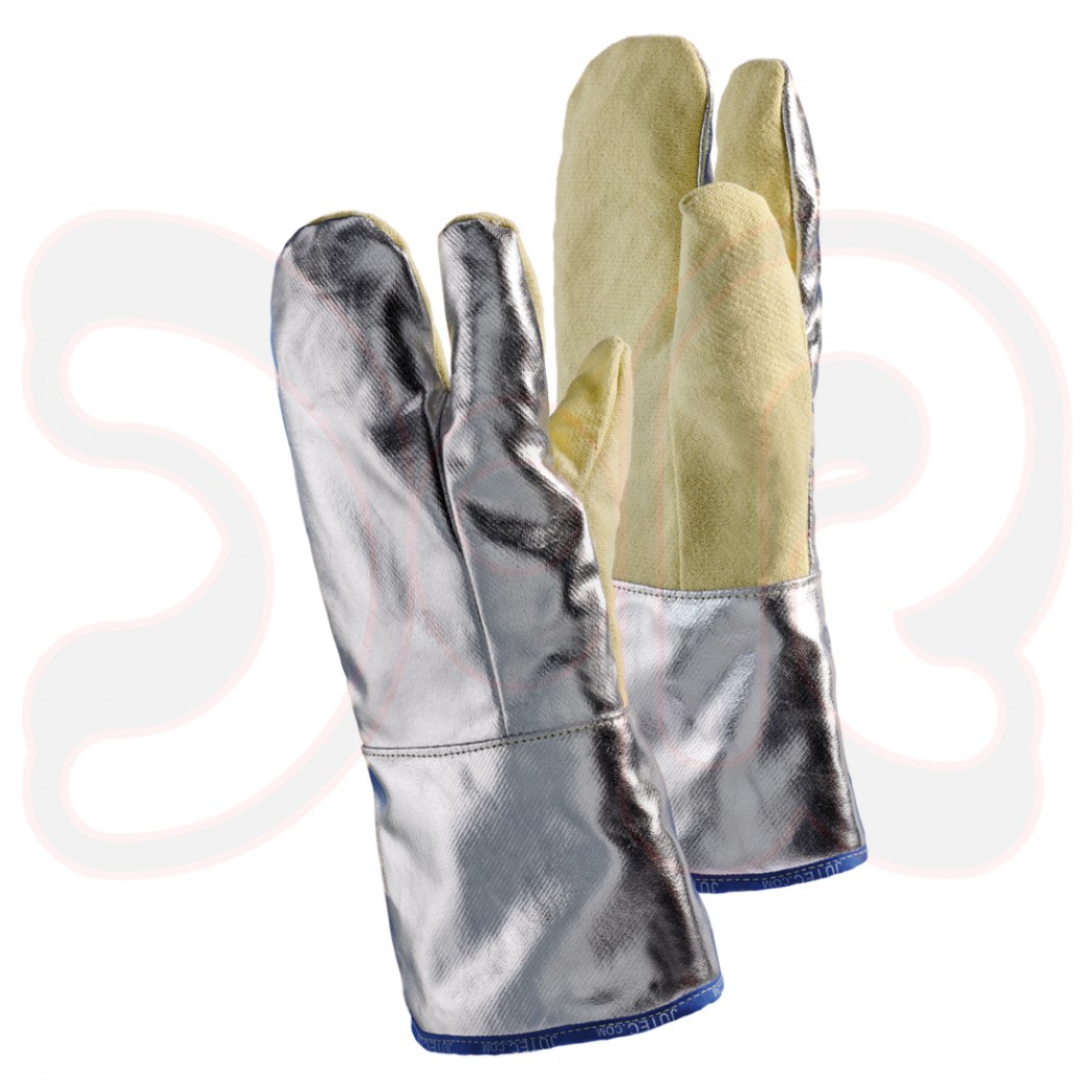 3-Finger-Handschuh, Länge 400 mm, Hitzeschutz bis 500°C/1000°C, einseitig aluminisiert, Gr. 10