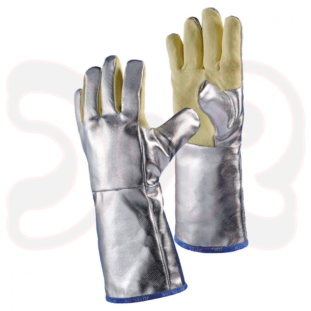 5-Finger-Handschuh, Länge 450 mm, Hitzeschutz bis 500°C/1000°C, Außenhand/Stulpe Preox-Aramidgewebe