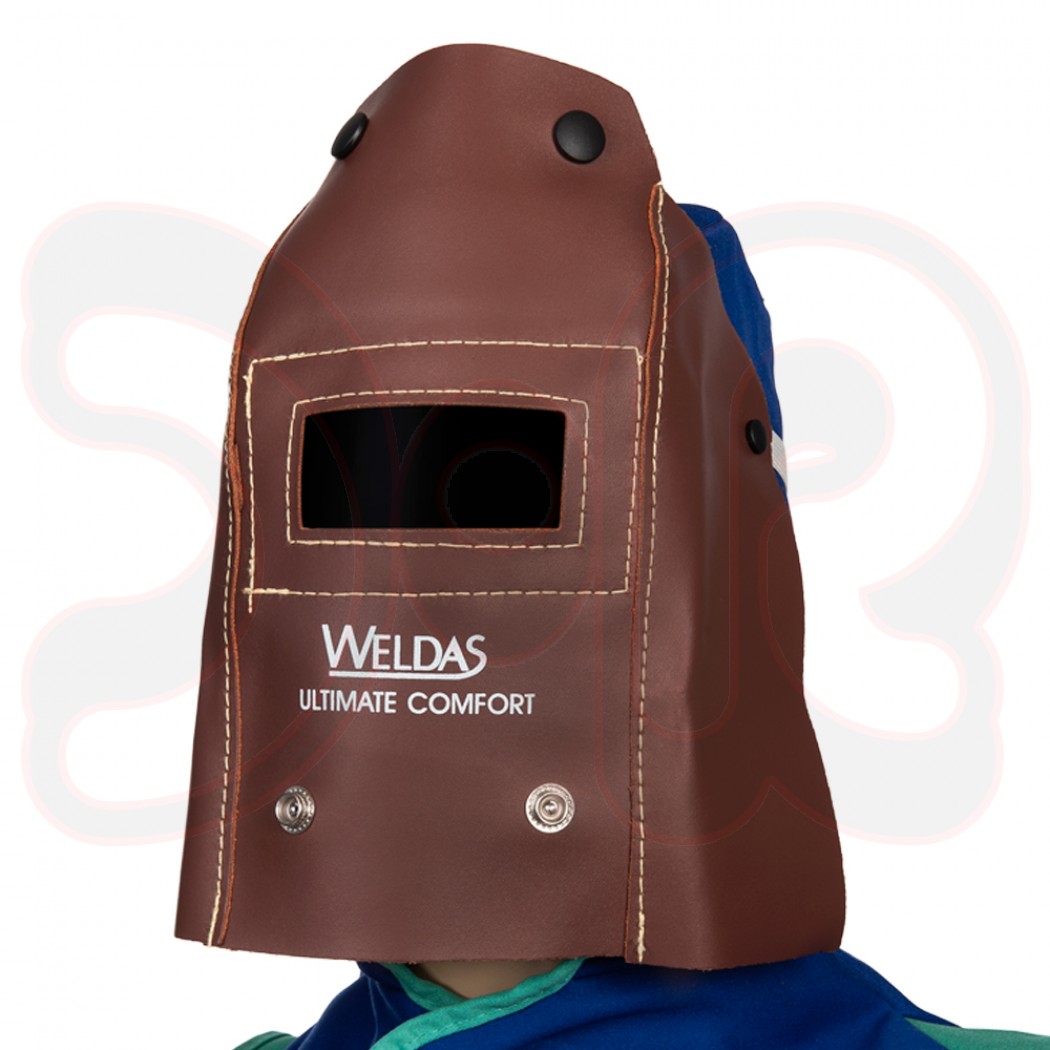 WELDAS faltbare Lederschutzmaske für Gläser 110 x 50 mm, ohne Gläser, Maße gefaltet 16 cm x 9 cm