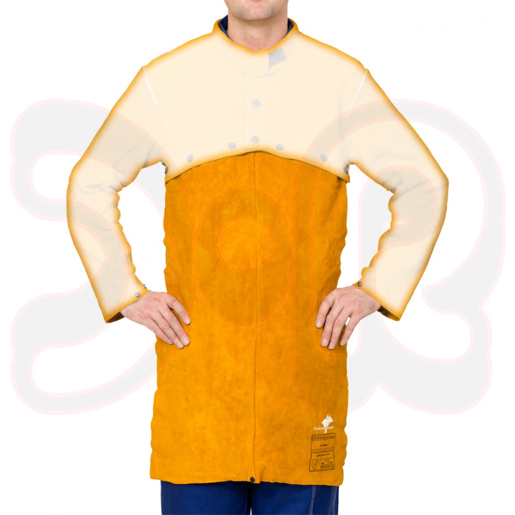 WELDAS Golden Brown Schürze für Schweißerjacke, aus Rindspaltleder, Länge 71 cm, Breite 56 cm