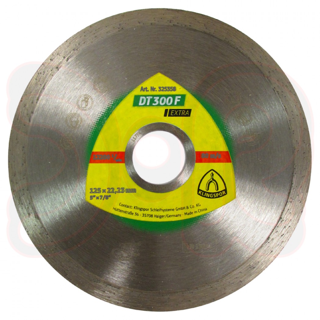 KLINGSPOR DT 300 F Extra Diamanttrennscheiben, 125 x 1,6 x 22,23 mm 1,6 x 7 mm, geschlossener Rand